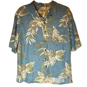 Havana Jacks Cafe button down shirt 100% SILK 2XL